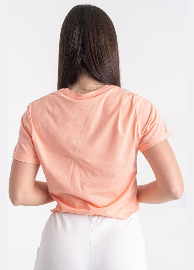 Персиковая летняя футболка женская персикового цвета Let's Shop