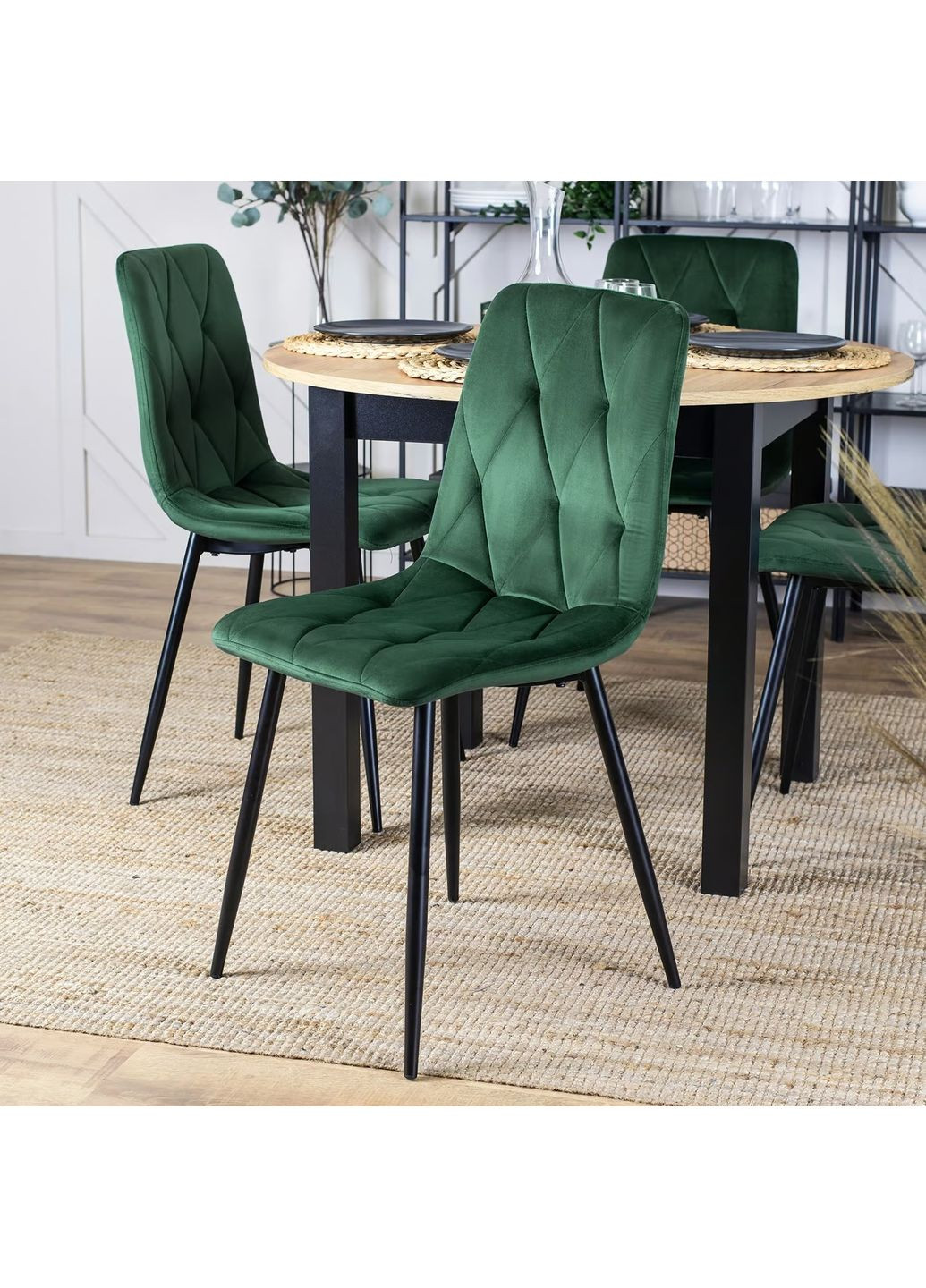 Стілець COREY чорний/зелений Intarsio (372178424)