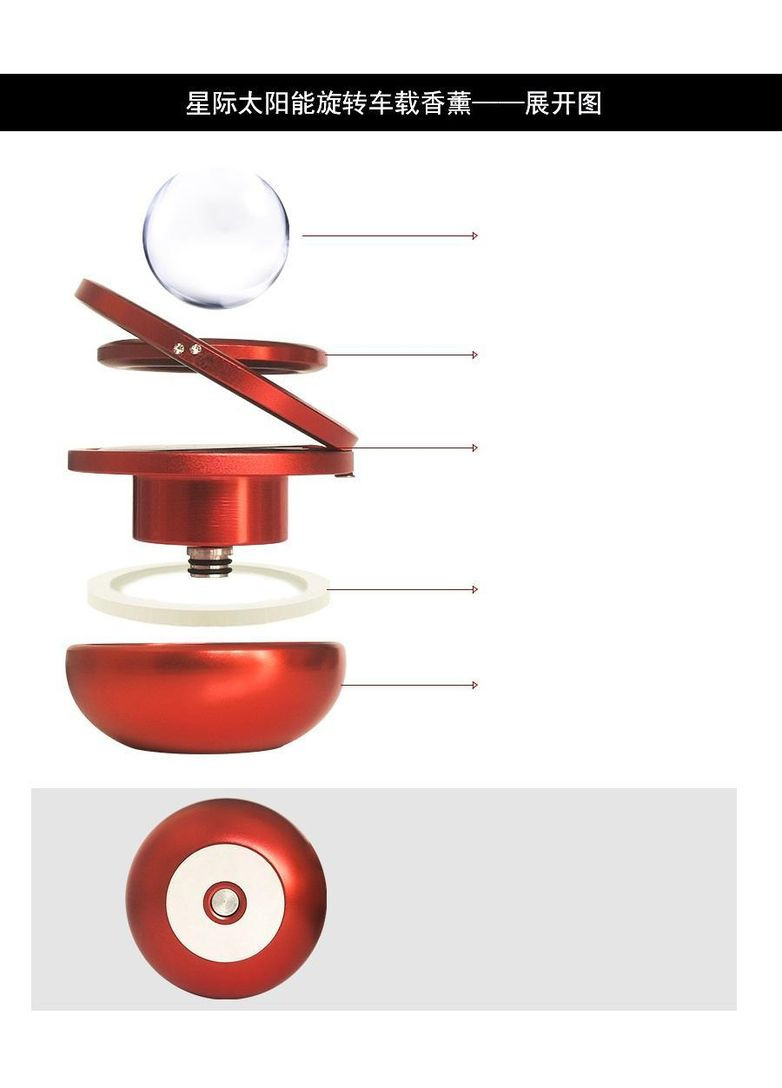 Ароматизатор в автомобіль Левітуючі кільця Галактика від сонячного світла MIQIKO змінних картриджів Червоний (HY050969) No Brand (330778753)