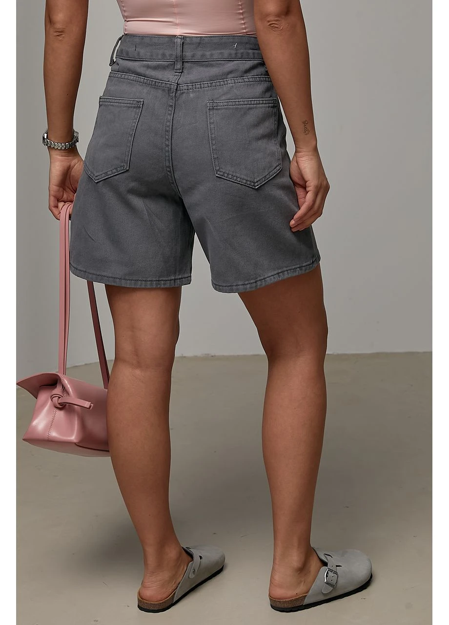 Джинсовые короткие однотонные шорты Lurex (397112088)