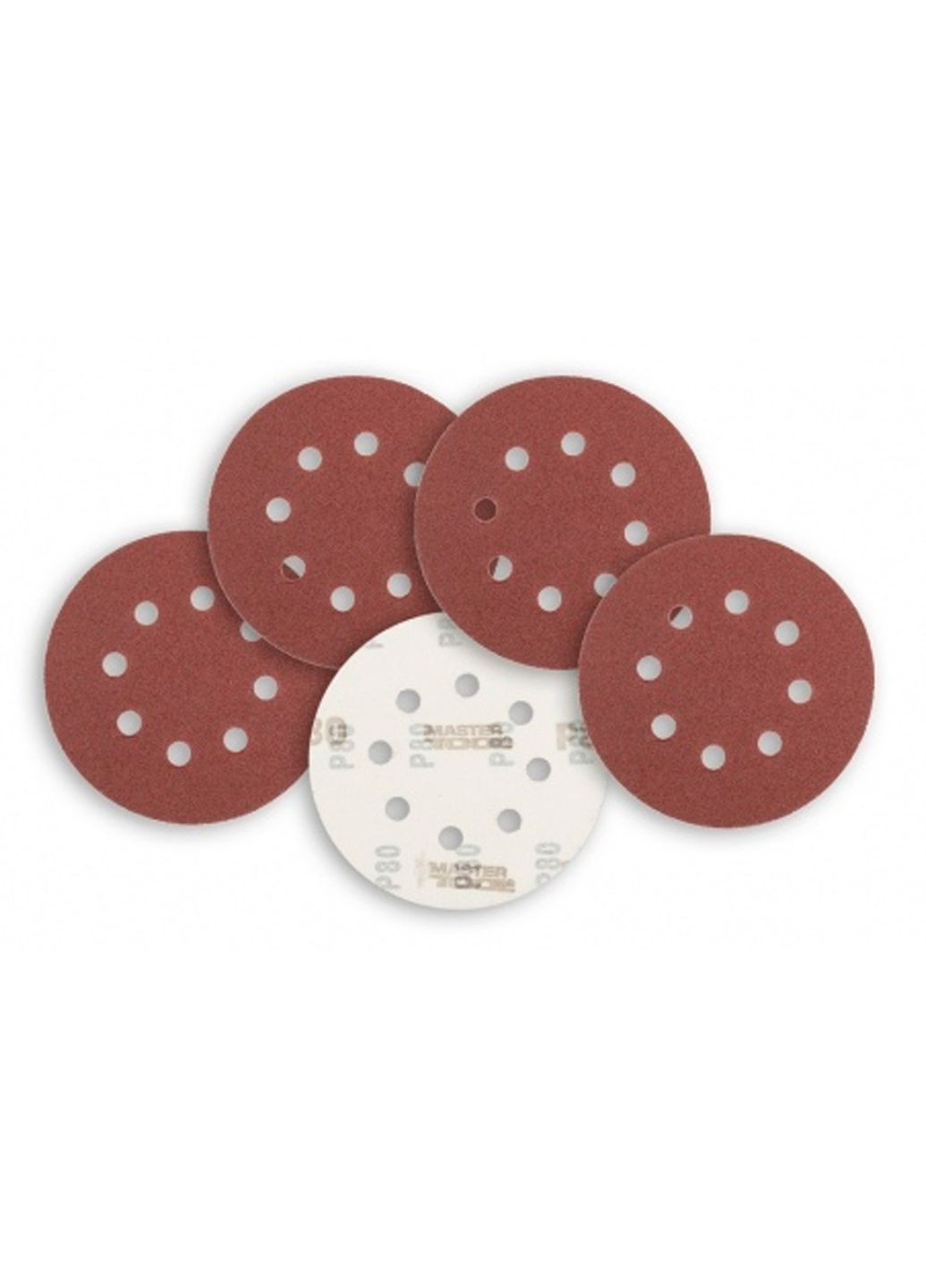Шліфувальний лист круглий 125 мм Р80 для ексцентрикових шліфмашин для дерева та металу (5 шт.) Mastertool (332204807)