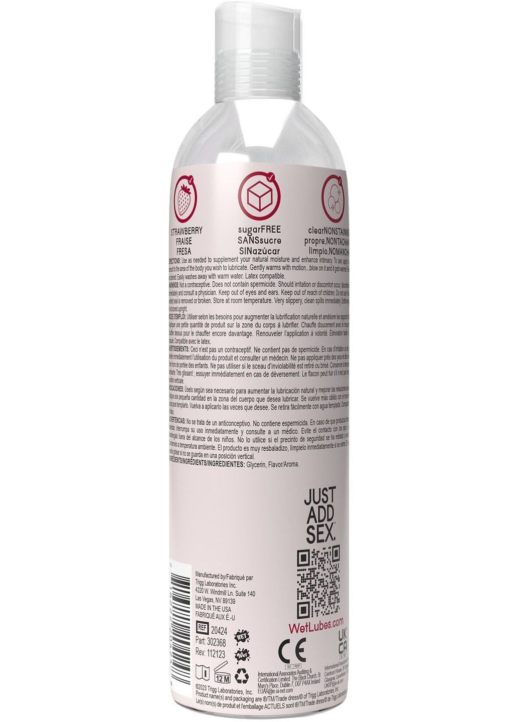 Согревающий лубрикант на водной основе Warming Strawberry 4 in 1, без сахара (118 мл) Wet (334319874)