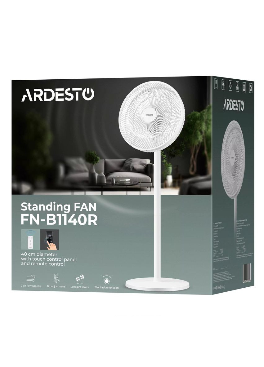 Вентилятор напольный с пультом FN-B1140R 55 Вт белый Ardesto (364755470)