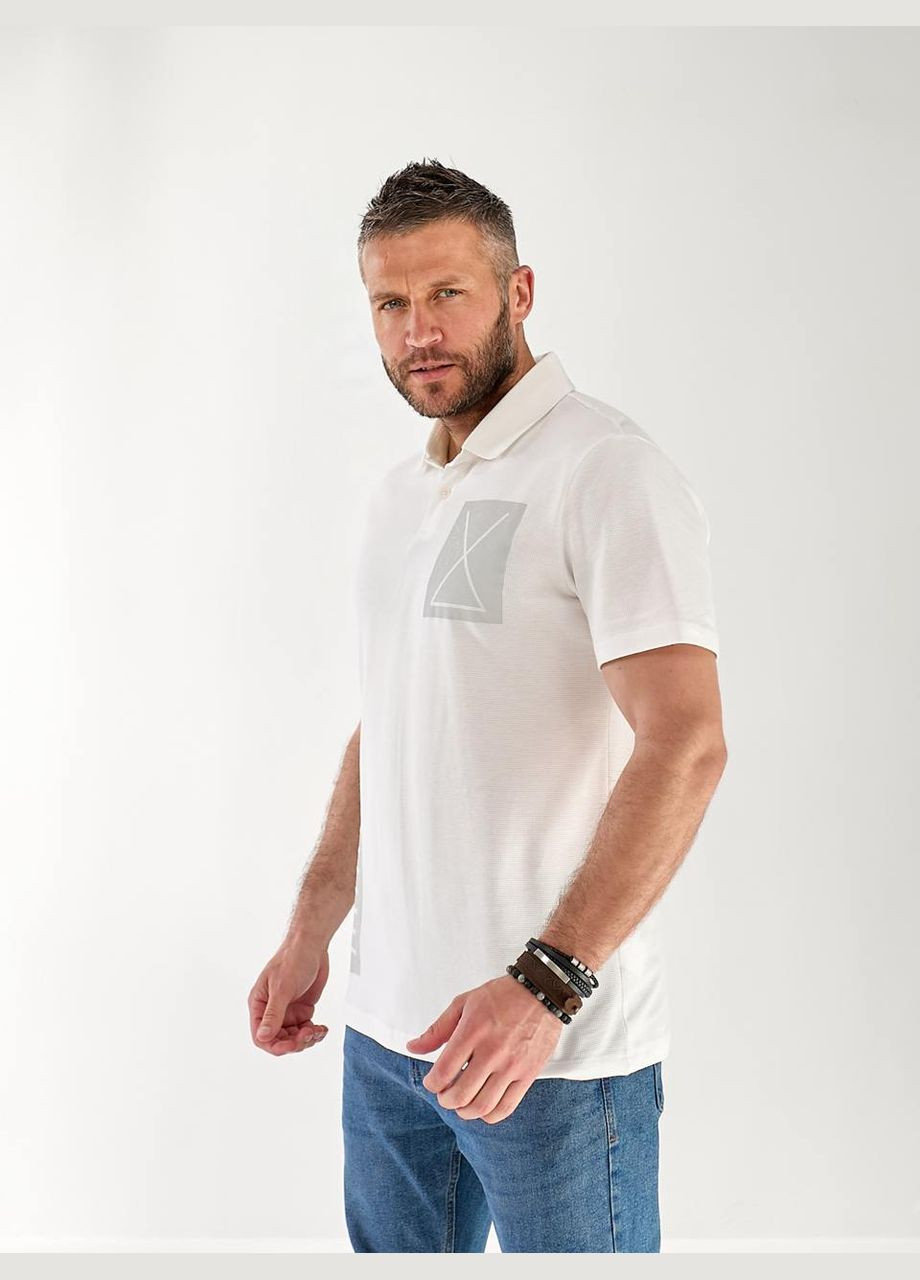 Белая футболка мужская поло белого цвета 33364 Fashion