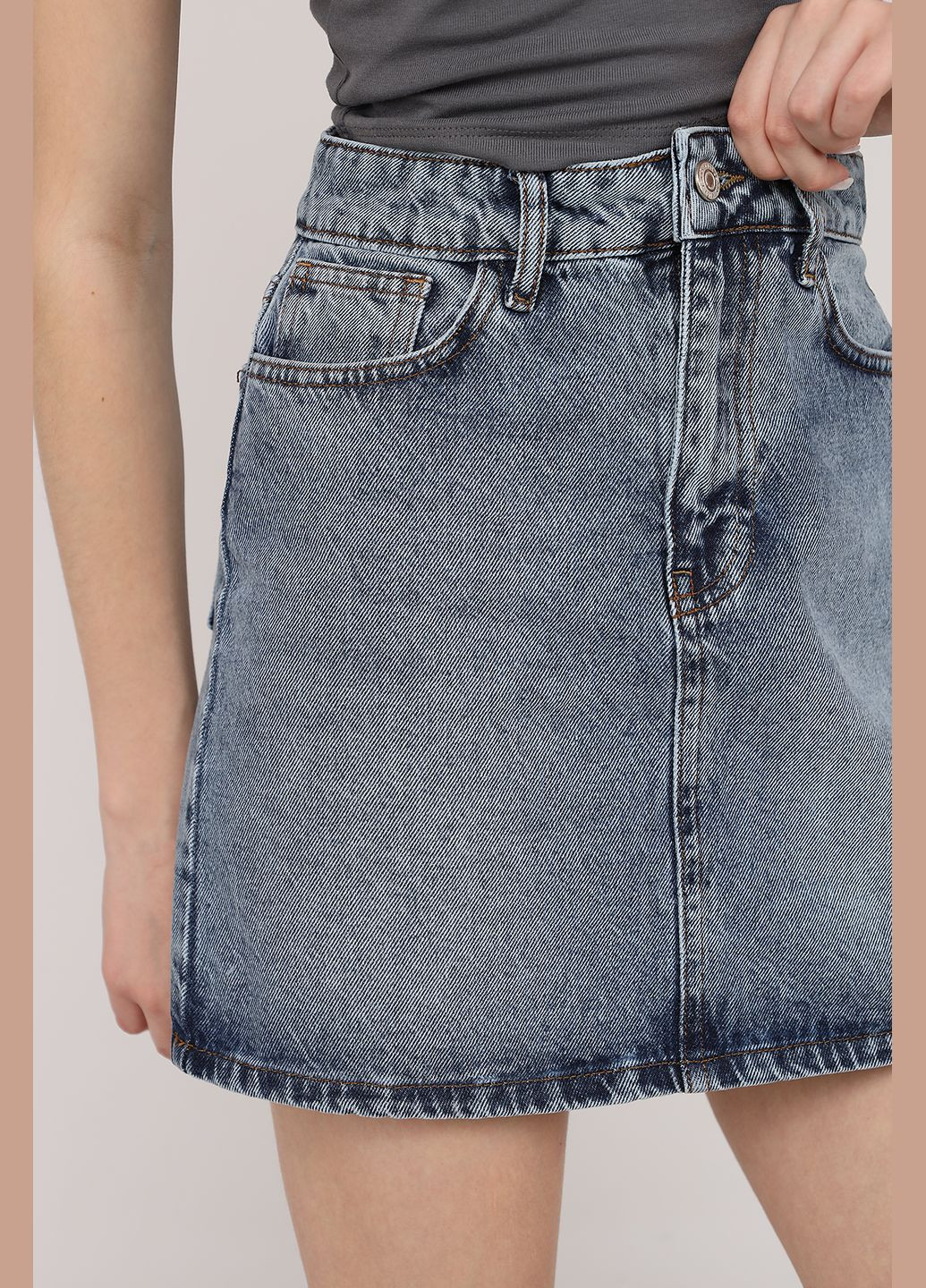 Голубая юбка трапеция, женская цвет голубой cb-00272544 Best Jeans