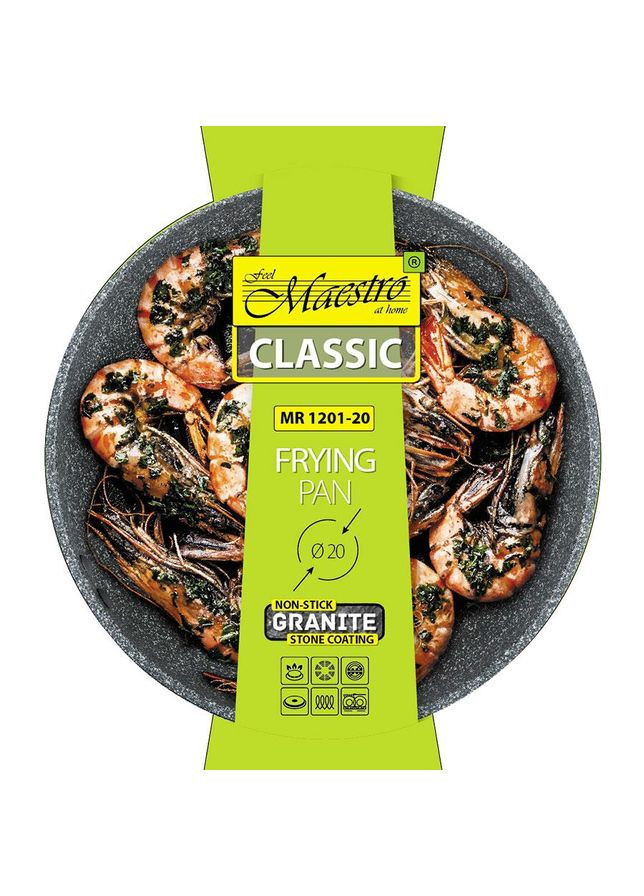 Сковорода сотейник з антипригарним покриттям 20 см (MR-1201-20) Maestro (334004411)