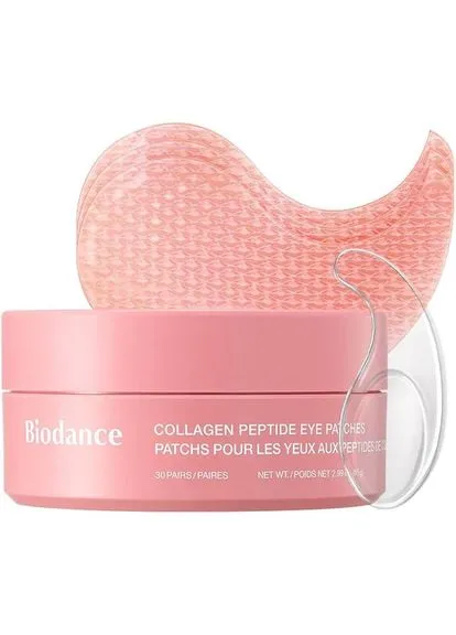 Гідрогелеві патчі для сяйва та молодості шкіри навколо очей 30 пар Collagen Peptide Eye Patches Biodance (391670183)