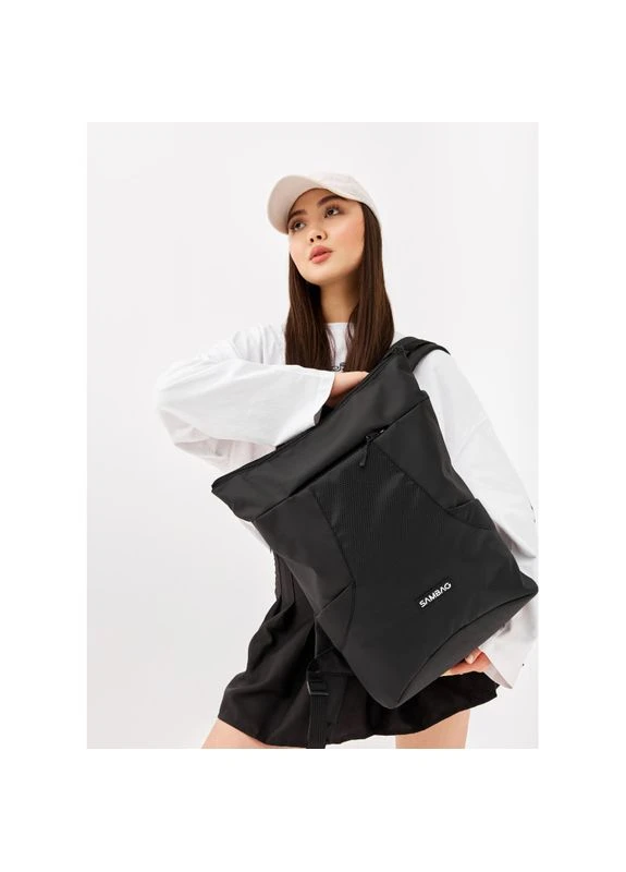 Жіночий рюкзак ролл RollTop X чорний оксфорд Sambag SB-24320064 (400734607)