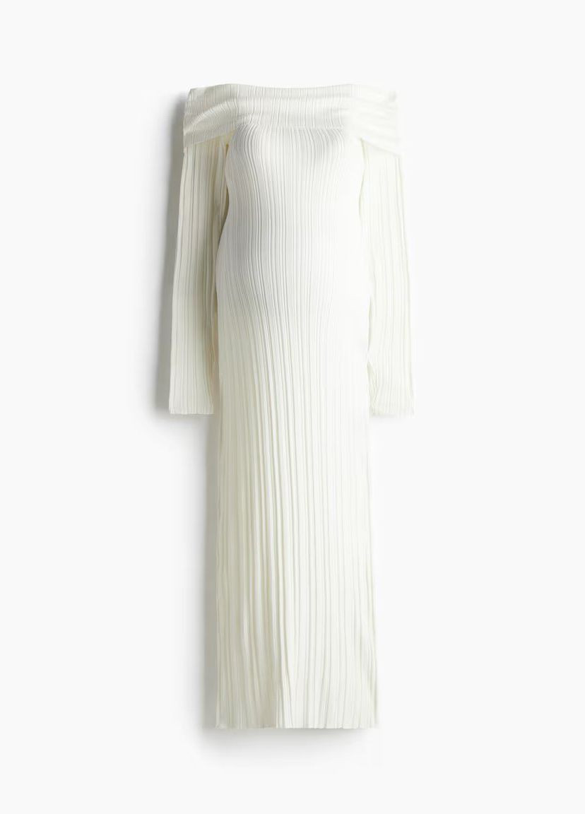 Белое платье для беременных H&M однотонное