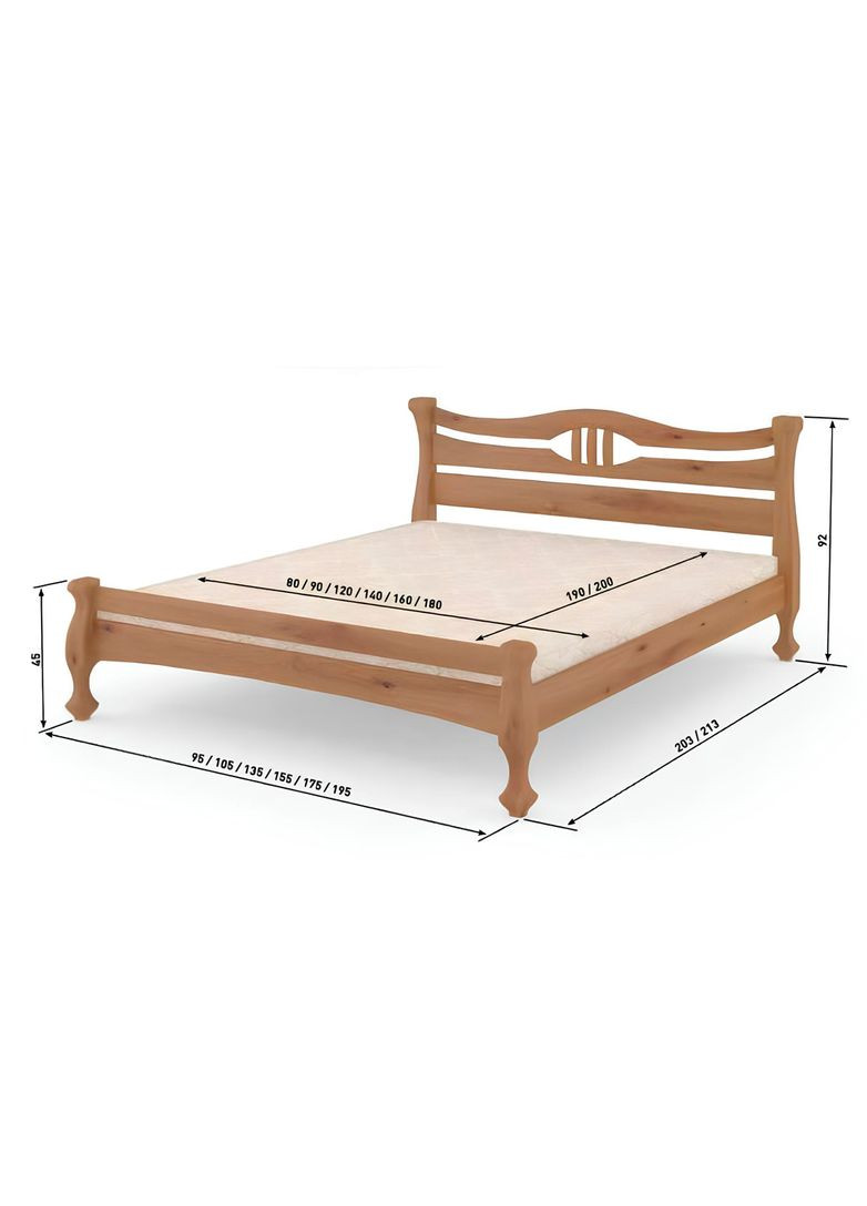 Двоспальне дерев'яне ліжко Даллас 160х190 см (MBG-5933) Mebigrand (368279515)