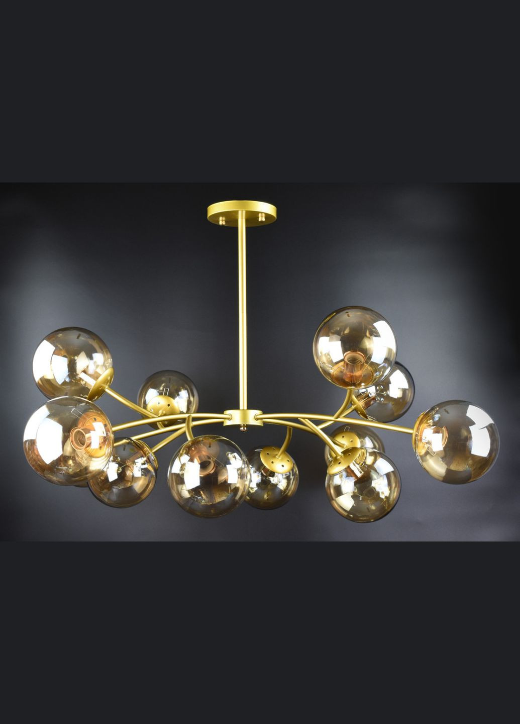 Люстра стельова на 12 лампочок 26207 Золото 45-65х110х110 см. Sunnysky (364492948)