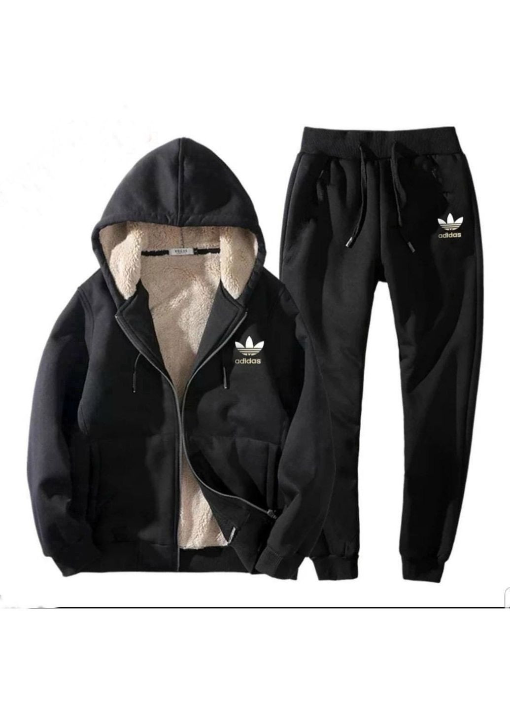 Графітовий демісезонний чоловічий теплий спортивний костюм на хутрі (толстовка + штани) брючний Україна