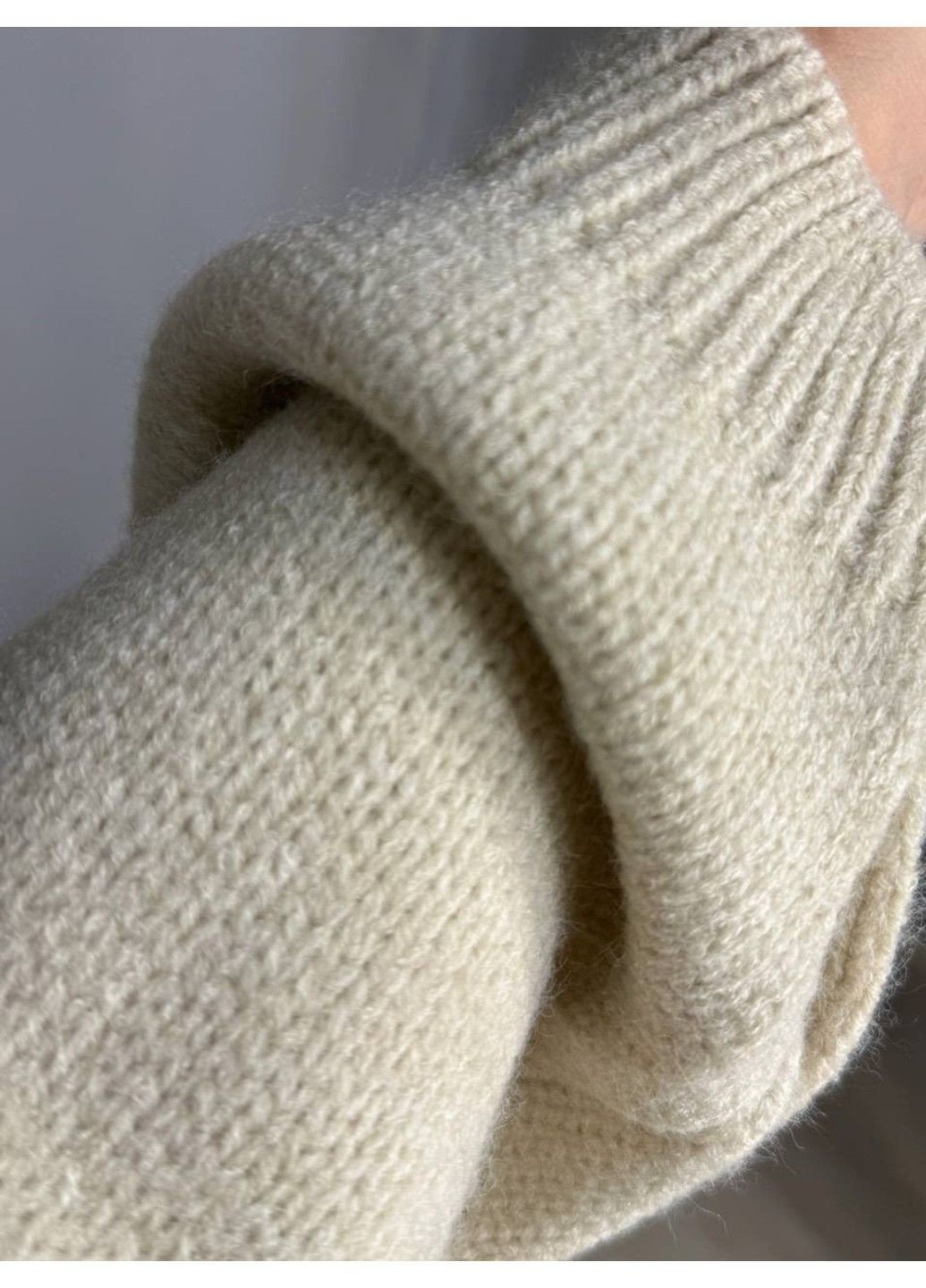 Бежевий демісезонний светр жіночий fancy matinee 539 оверсайз однотонний No Brand