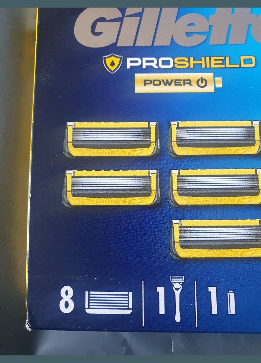 Бритва мужская ProShield Power (1 станок 9 сменных картриджей и батарейка) Gillette (278773519)