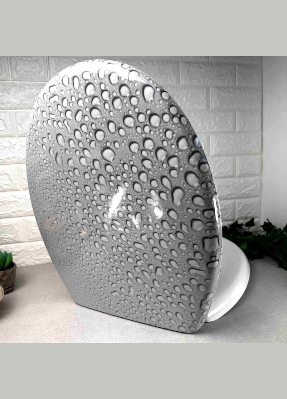 Кришка+сидіння для унітазу Сіра Крапля Люкс-якість Hell (303213264)