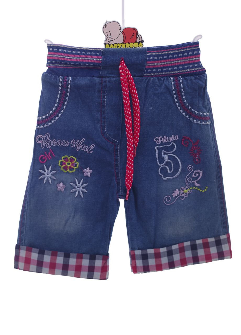 Бриджи джинсовые для девочки beautiful голубой 92 см (38535) BABYKROHA (297200307)