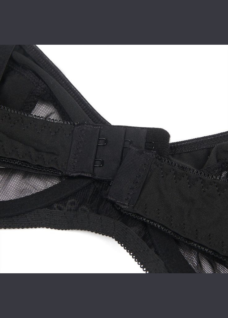 Комплект нижньої білизни із чорної сіточки з поясом для панчох та гартерами (без коробки) Star Night (361670625)