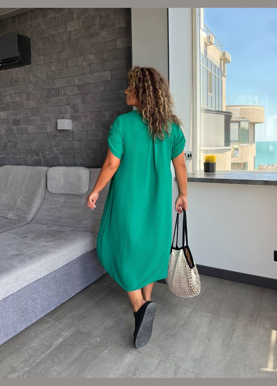 Зелена повсякденний, кежуал жіноча сукня літня Style Point однотонна
