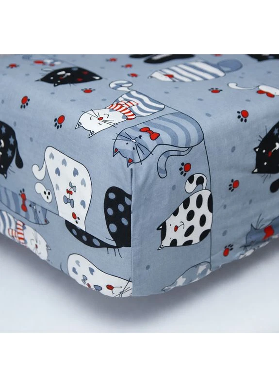 Простирадло на резинці Бязь Gold Люкс 180х200х20 см (MS-850002076) Moon&Star Feline Fun (386593897)