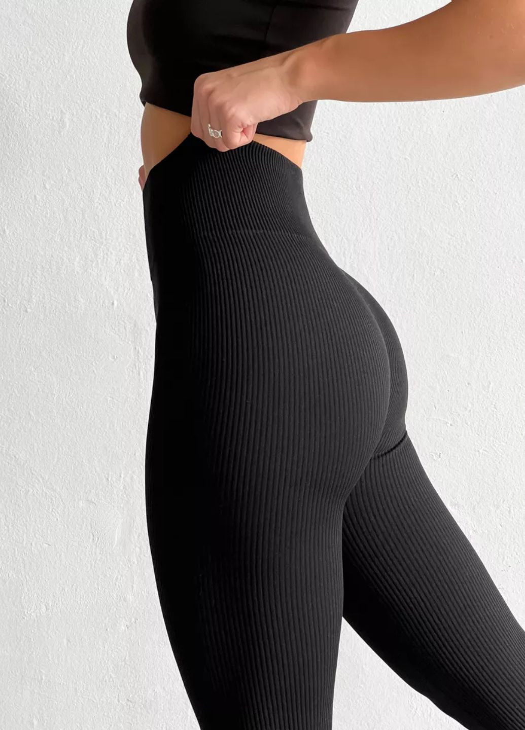 Лосини чорний рубчик (70121) FitFiesta (328596891)