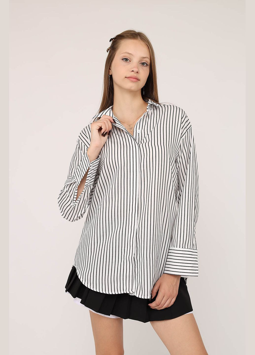 Сорочка з довгим рукавом жіноча колір білий ЦБ-00280982 Yuki (342716263)