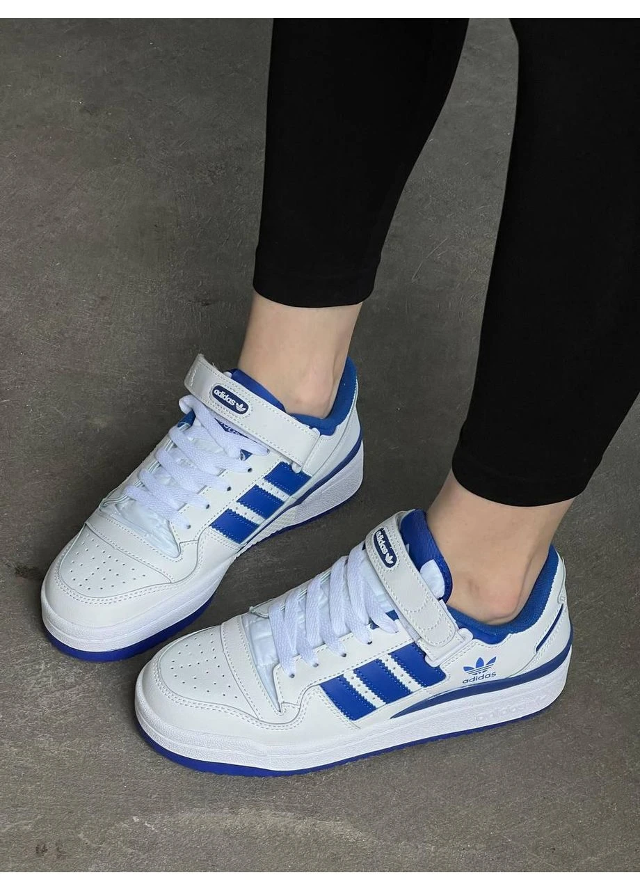 Білі кросівки чоловічі adidas forum low white blue адідас форум білі демісезон No Brand