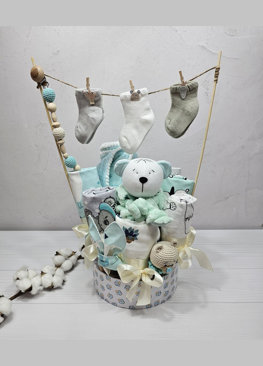 Букет из пеленок для младенцев a.l.babybox Панды акробаты Мятный No Brand (315488077)