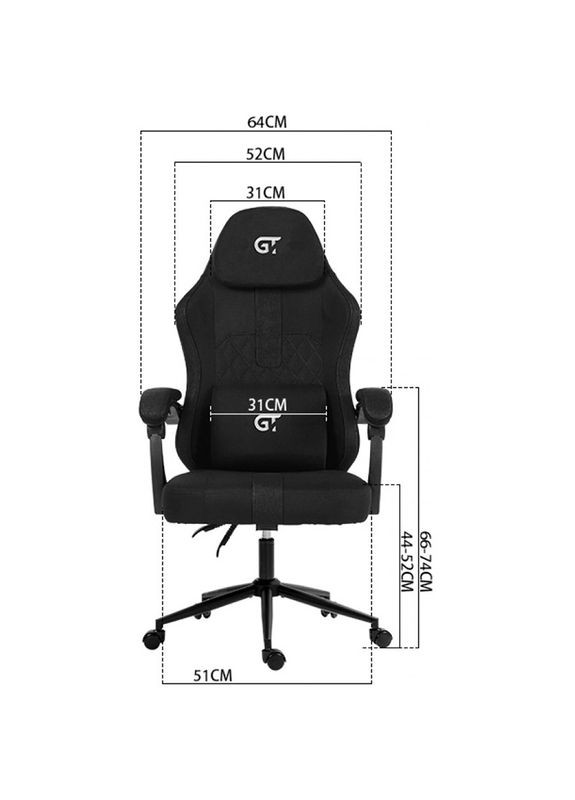 Кресло X-2326 Fabric Black/Blue GT Racer (361408619)