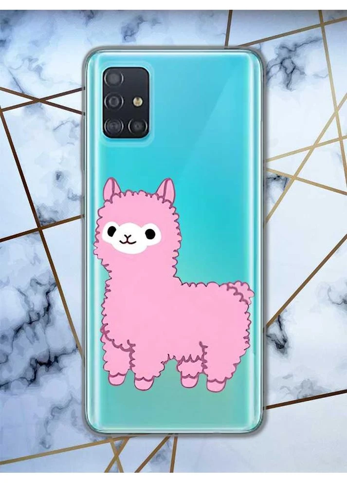 Прозорий чохол на Samsung Galaxy A51 дизайн Лама рожева принт 100 Creative (359489962)