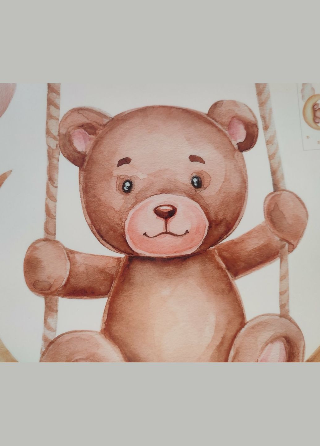 Вінілові наклейки на стіну Ведмедик гойдається на місяці (лист 40 х 60 см) Б394-58 Sproutfox (302241642)