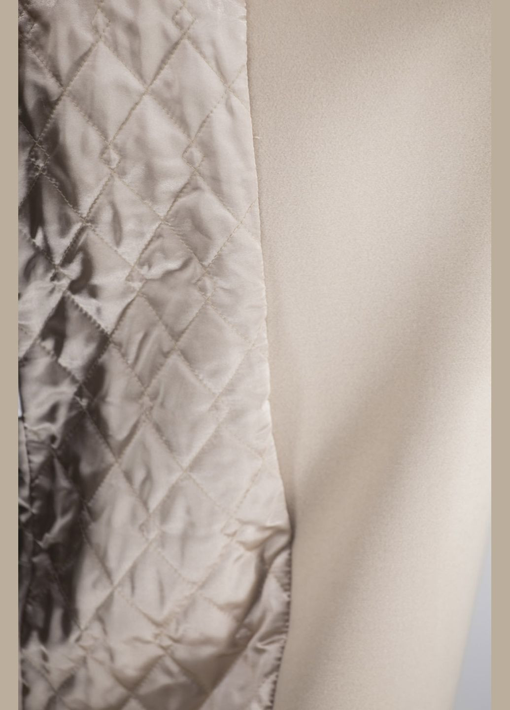 Молочне демісезонне Довге жіноче вовняне пальто на запах із поясом, англійський комір, утеплене синтепоном, casual стиль Kent (, ), 38389 No Brand