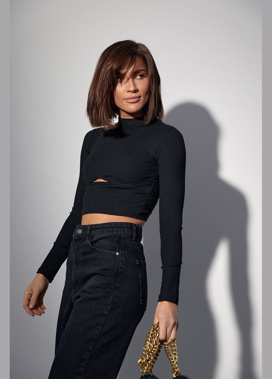 Трикотажний кроп-топ із фігурним швом та вирізом Liton (296909103)