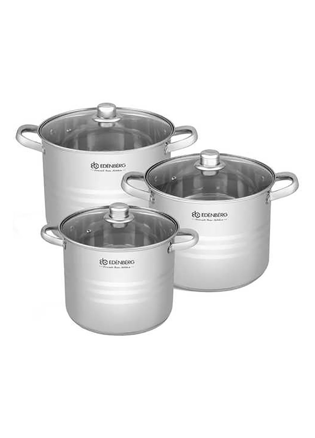 Набір каструль з нержавіючої стали 6 предметів EB-522 Edenberg (334674381)