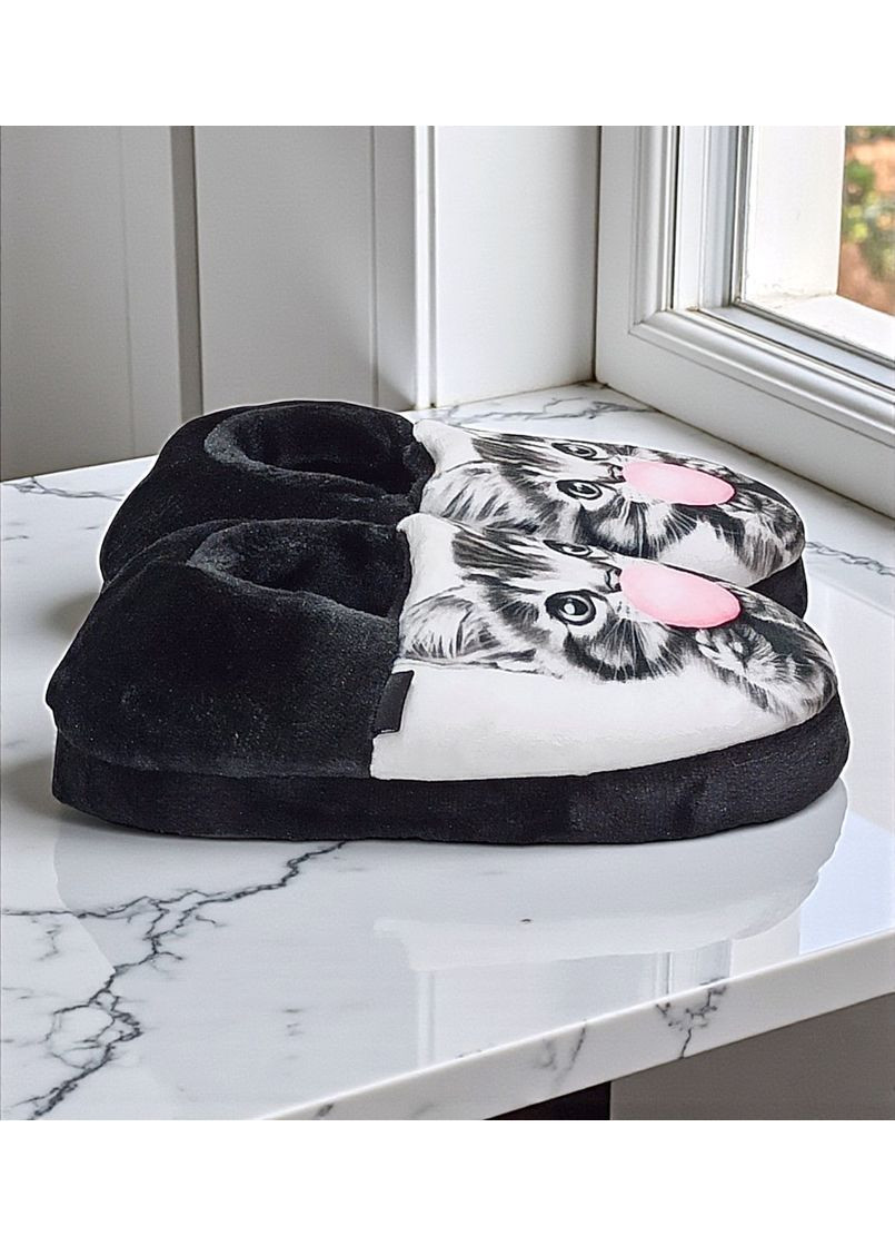 Черные комнатные велюровые домашние тапочки для девочки валди Waldi