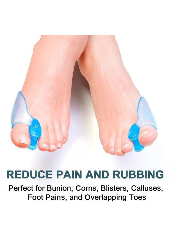 Ортопедичні силіконові коректори великого пальця ноги проти випираючої кісточки комплект Transparent Blue No Brand (350202687)