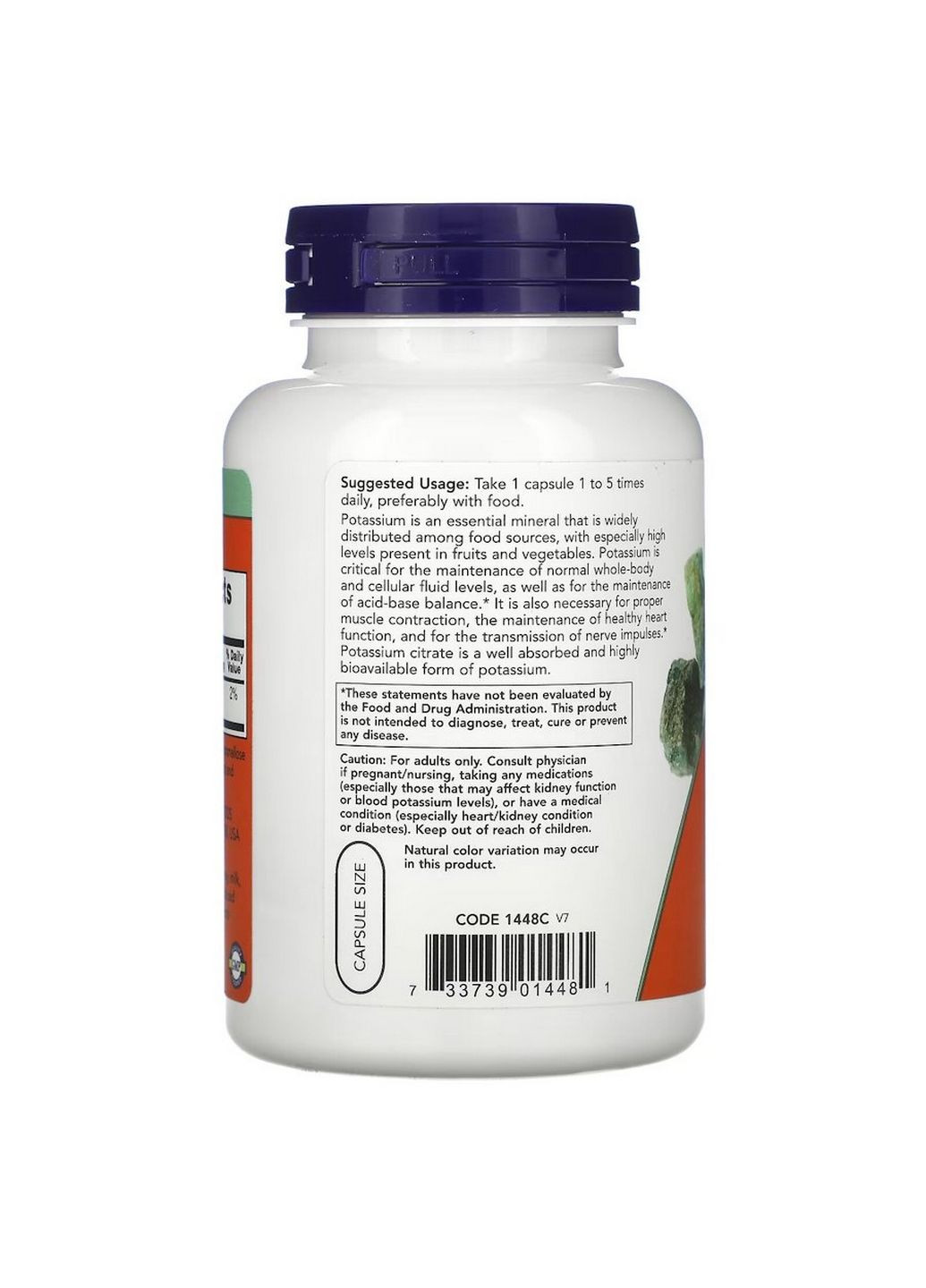 Витамины и минералы Potassium Citrate 99 mg, 180 капсул Now (293482902)