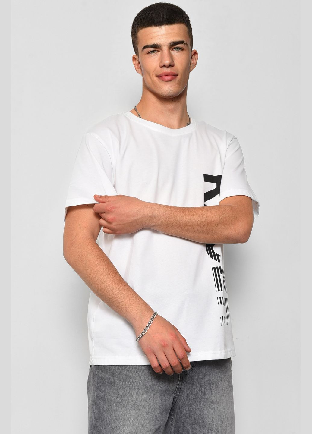 Біла футболка чоловіча білого кольору Let's Shop