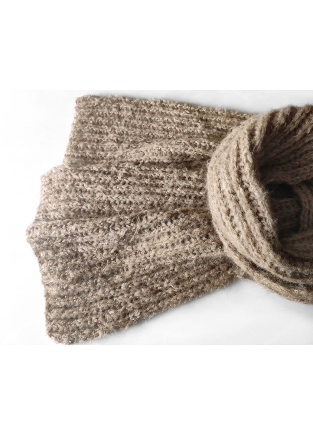 В'язаний зимовий шарф ручної роботи з мериносу оливкового кольору No Brand (368787126)