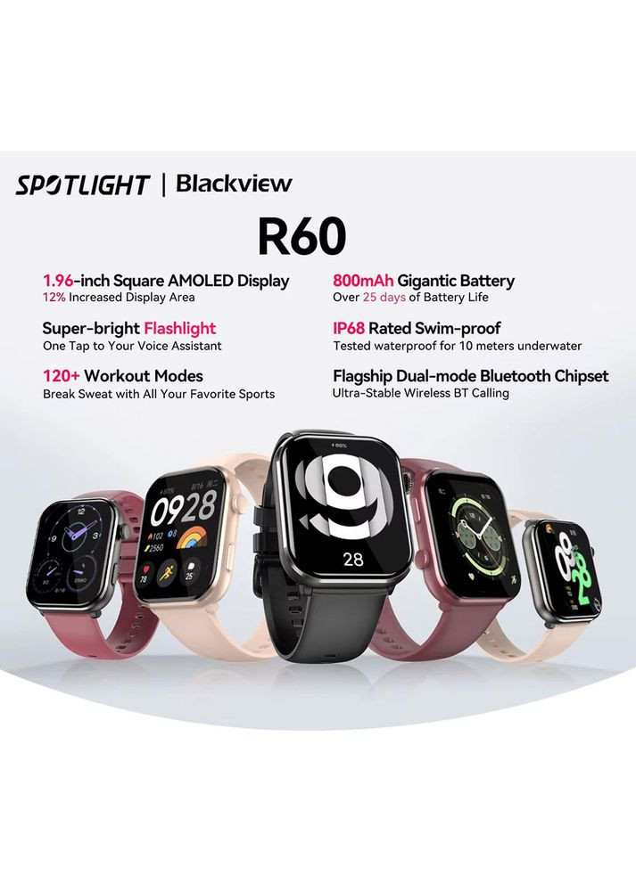 Смарт-годинник R60 Black Blackview (315010908)