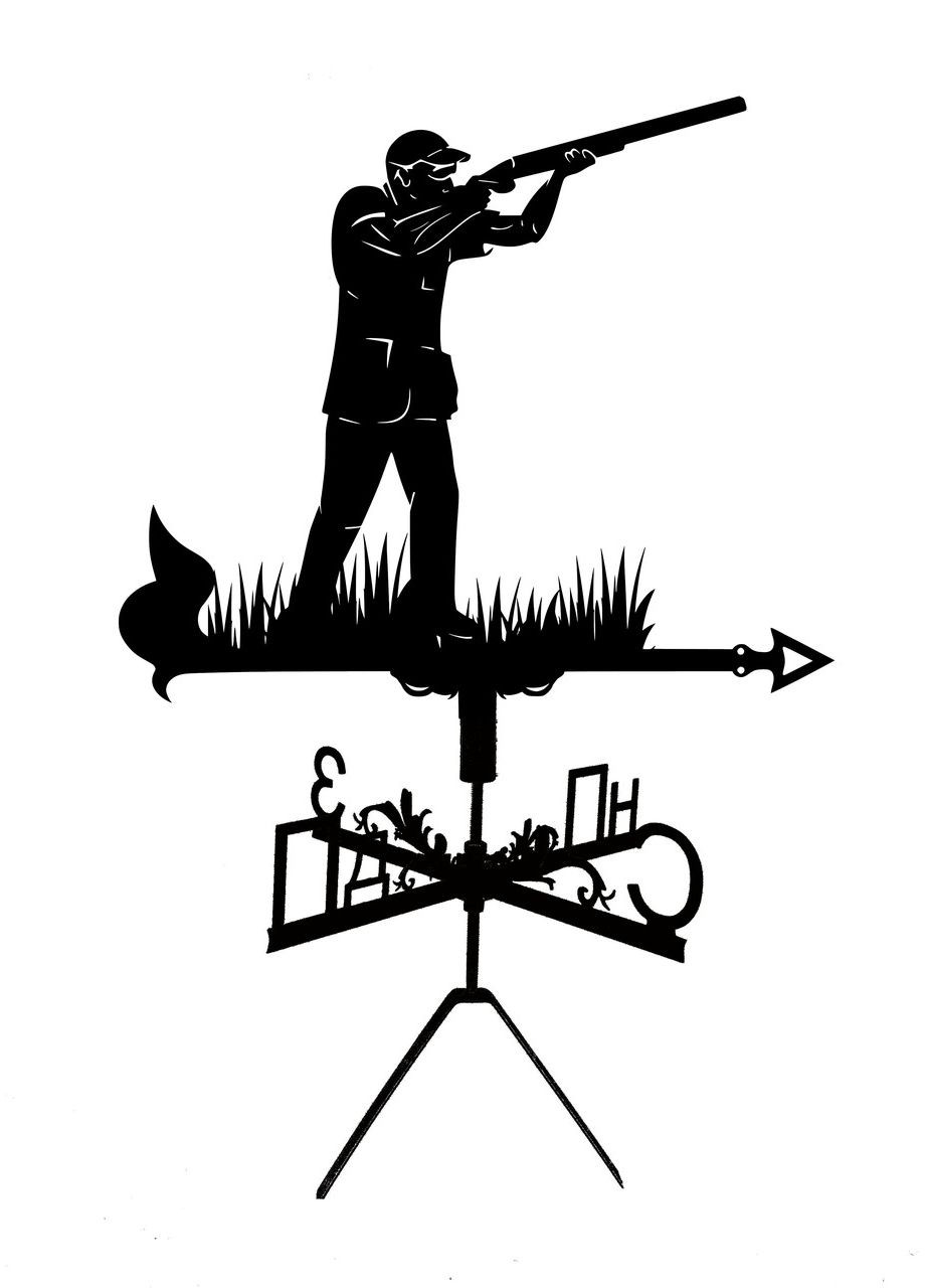 Флюгер на будинок Мисливець №3, флюгер на дах з металу 2 мм. No Brand (368896522)