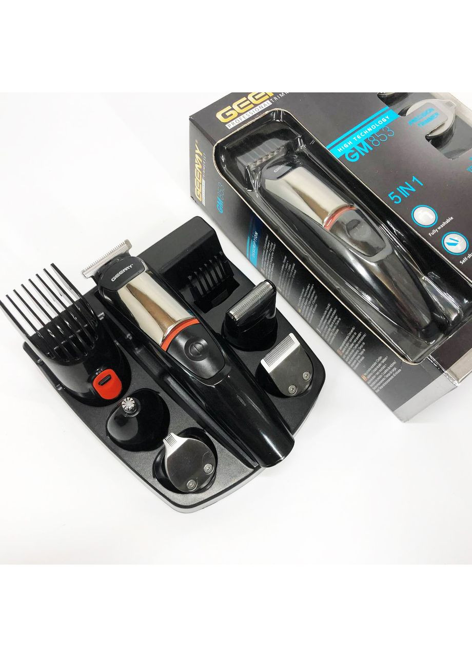 Професійна машинка для стрижки волосся з насадками Geemy GM-853, Миюча машинка CK-877 для стрижки Gemei (351485943)