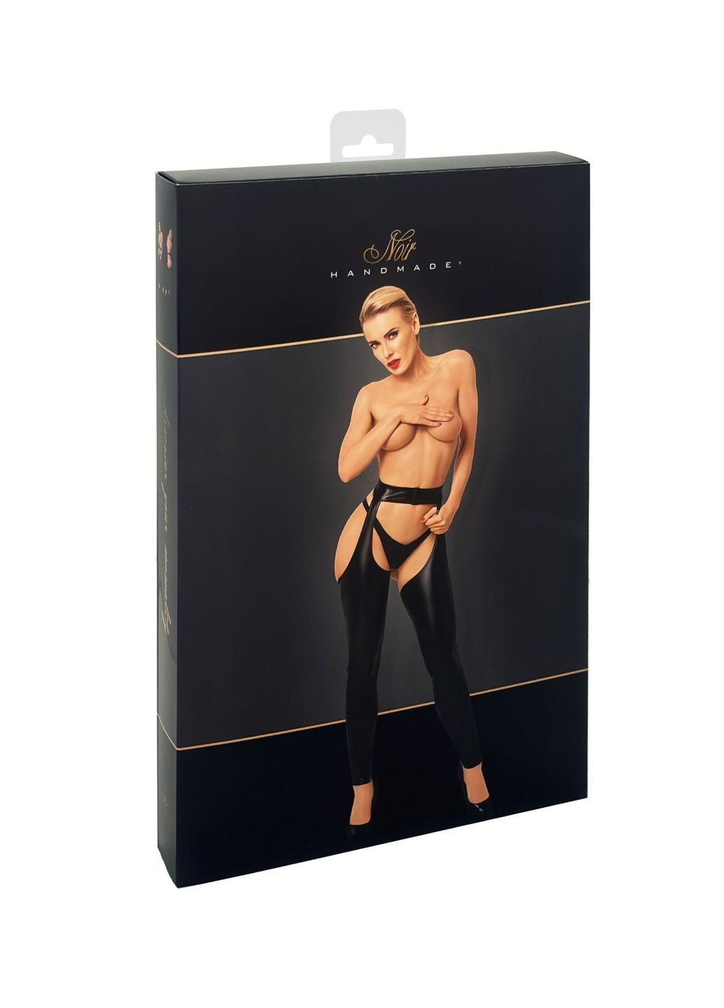 Леггинсы F323 Rebel, 3XL, black, под латекс, с открытыми бедрами и ягодицами - CherryLove Noir Handmade (339867967)