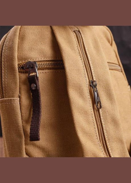 Сумка слінг чоловіча через плече на одну шлейку трансформер із міцного текстилю середня Пісочний 35743 Vintage (336889626)