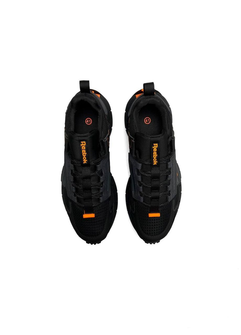 Черные демисезонные кроссовки мужские, вьетнам Reebok Zig Kinetica Edge Black Orange