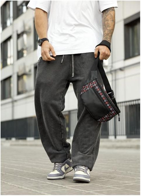 Сумка на пояс чоловіча з екошкіри бананка через плече для телефону та для документів дорожня велика Чорний 40650 Sambag (361660259)