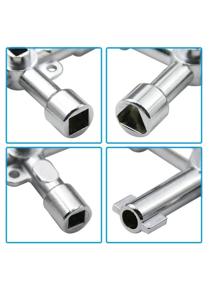Универсальный служебный ключ распределительного шкафа 4в1 Треугольный Квадратный Круглый 71x71 мм Серебристый No Brand (369163435)