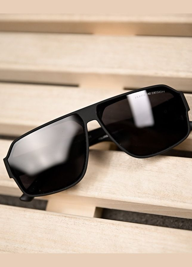 Стильные мужские солнцезащитные очки Porshe черные Freedom (338193270)