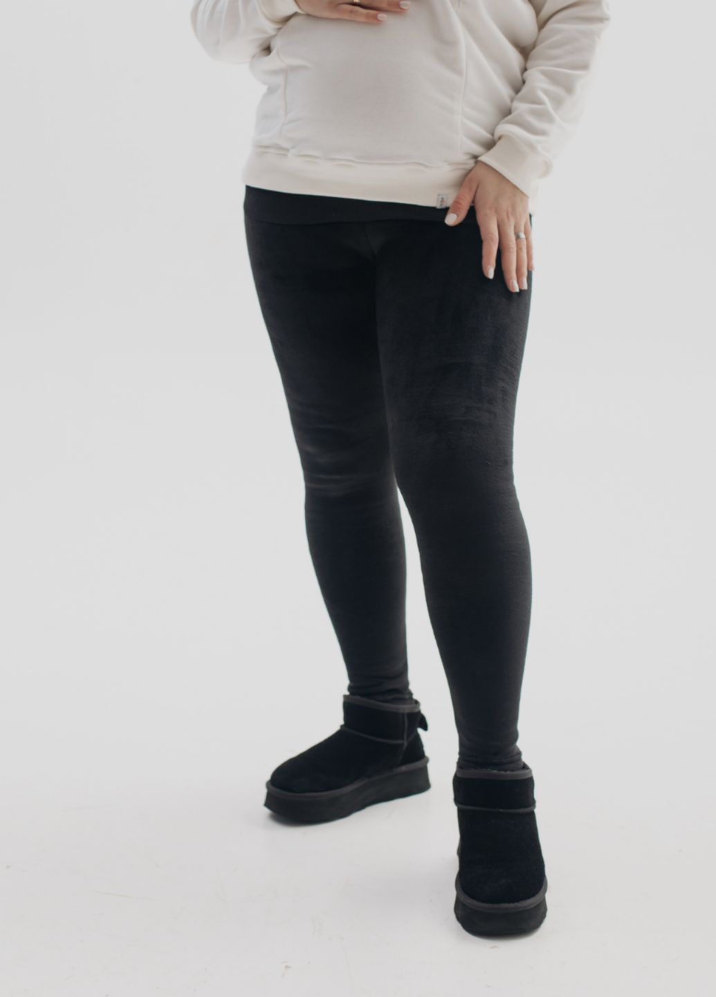 Теплые лосины для беременных велюр на меху HN (316261941)