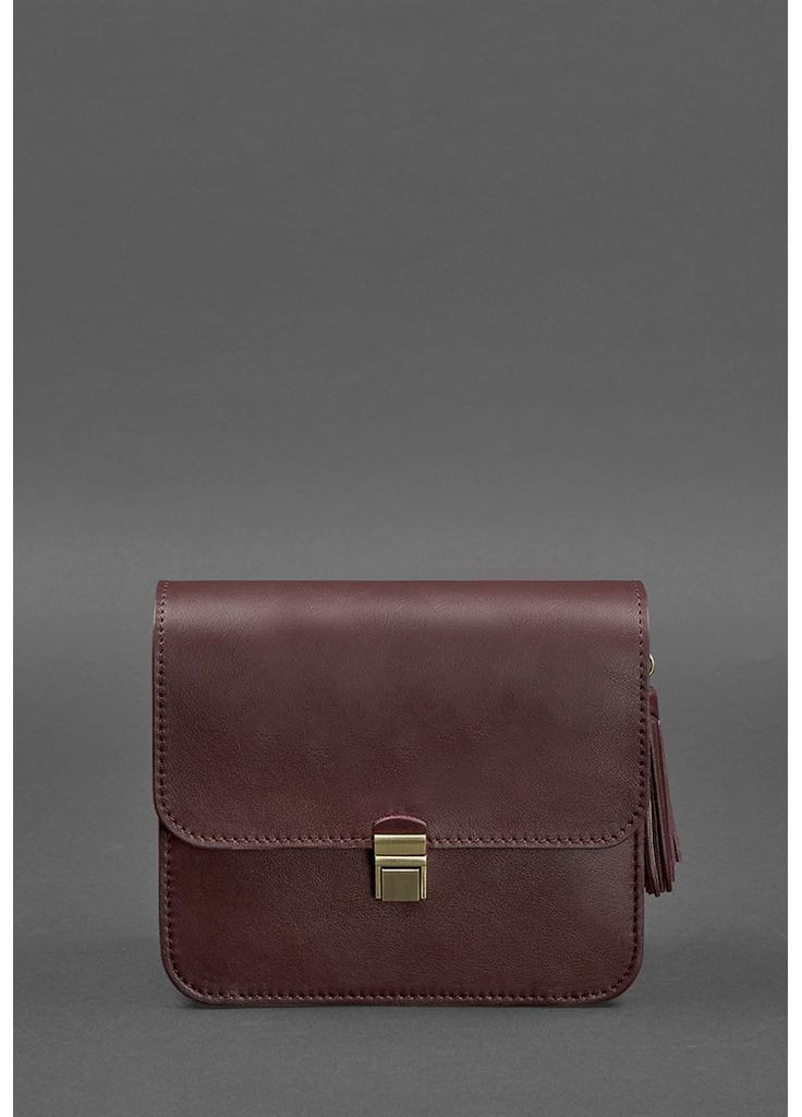 Шкіряна жіноча бохо-сумка Лілу бордова Krast BlankNote кросс-боди (348359146)
