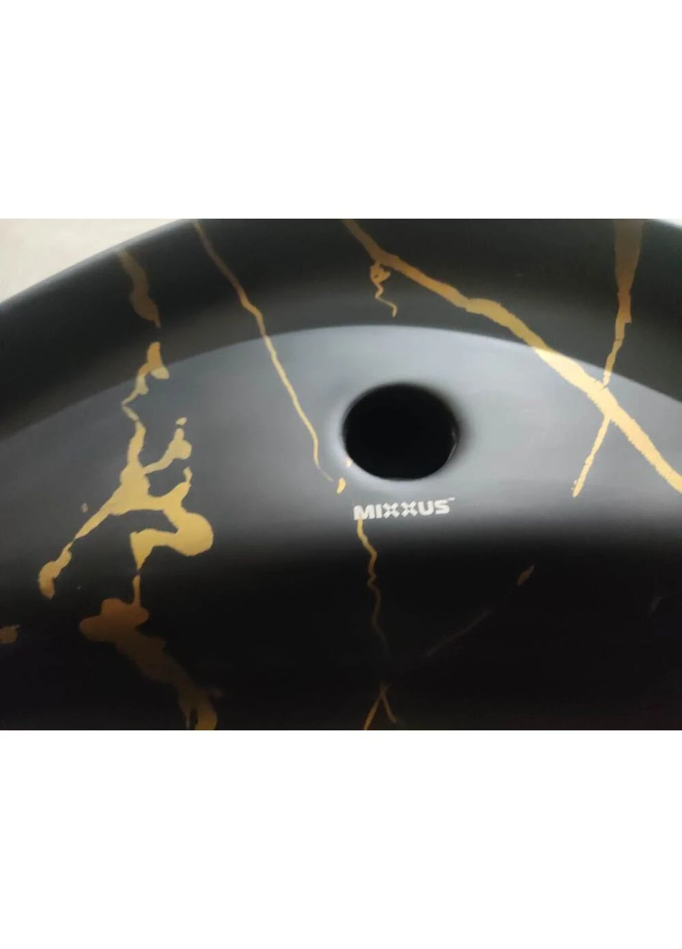 Раковина накладна WAVE-0201 MARBLE 430х430х150mm з отвором під змішувач (MP6536) Mixxus (384191796)